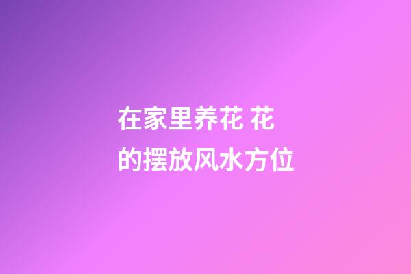 在家里养花 花的摆放风水方位